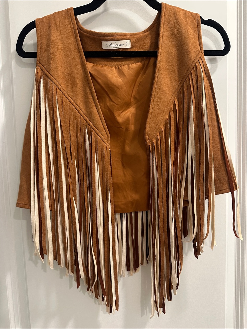 Wisteria Lane Women's Tan Fringe Suede Vest
